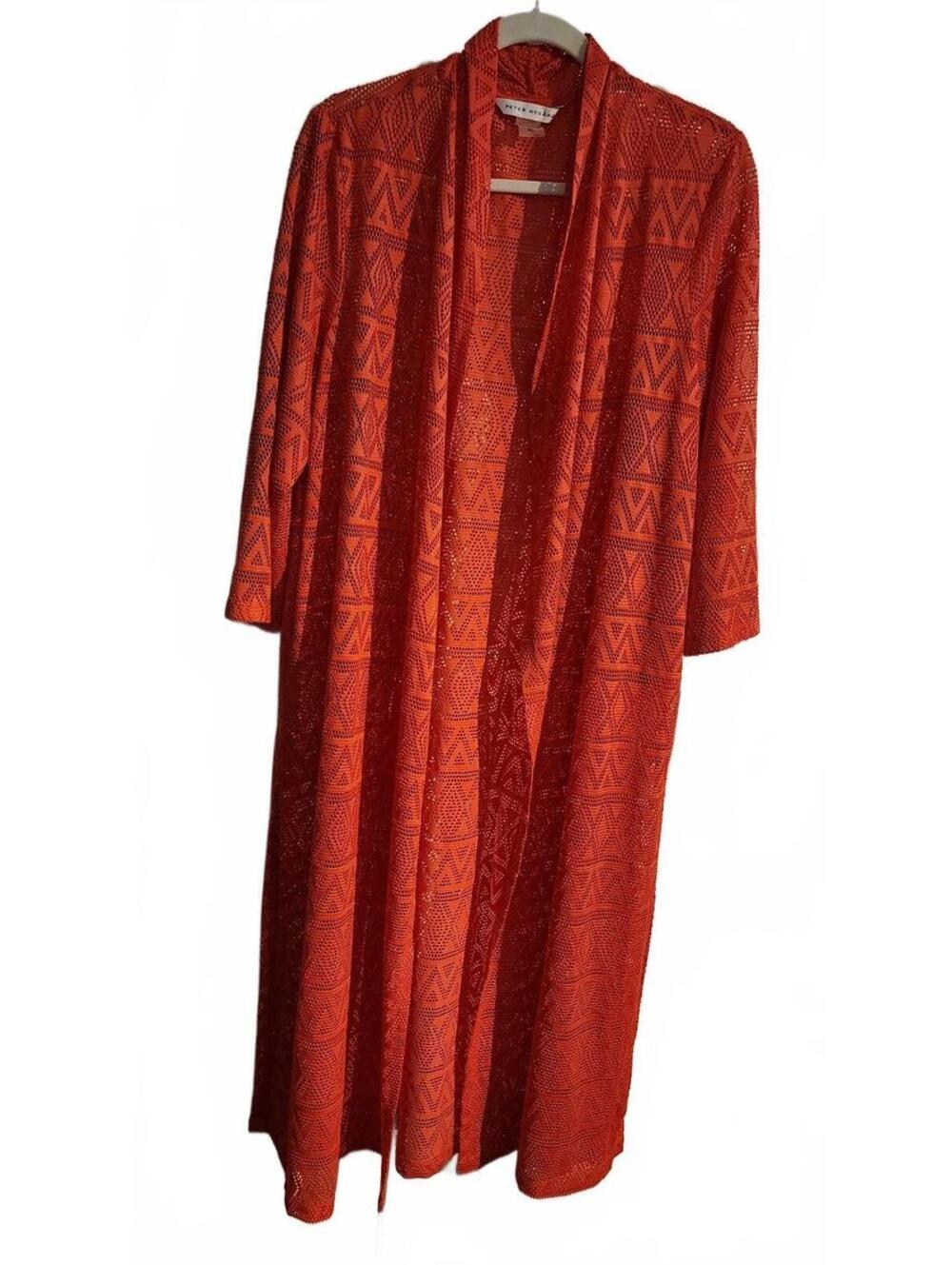 Peter Nygard XL summer long cover up in Punch(tangerinie-color)